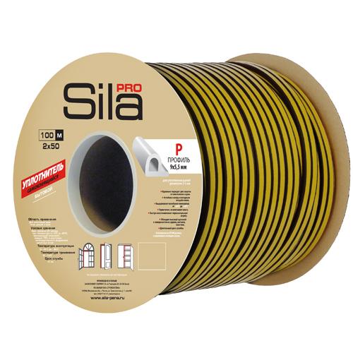 SILA Home P 100, уплотнитель самоклеящейся, черный 9*5.5 мм