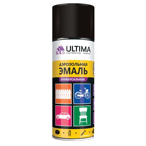 Краска аэрозольная ЧЕРНЫЙ МАТОВЫЙ RAL 9005 520 мл. "ULTIMA" ULT 008